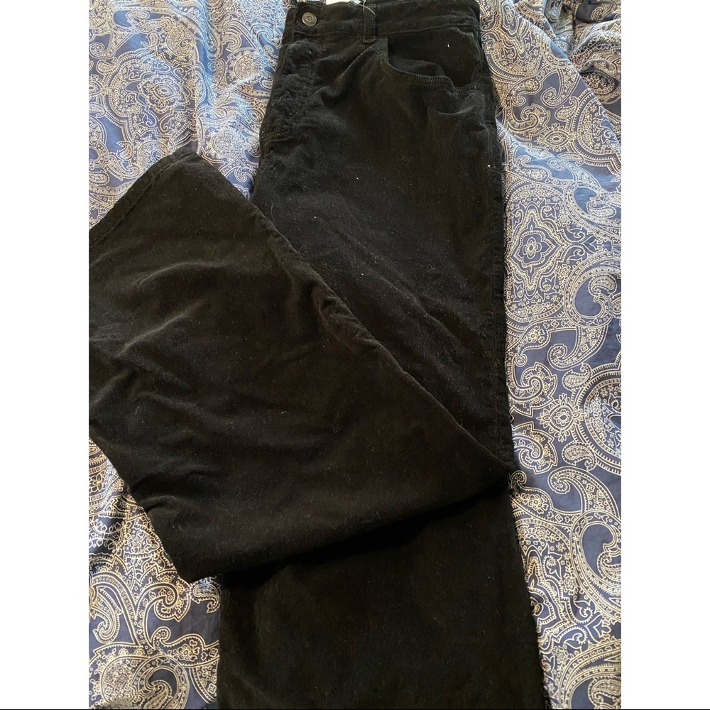 Zara High-Rise Cropped Corduroy Pants
